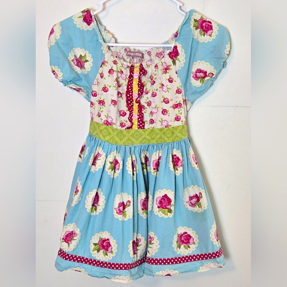 Jelly The Pug Florito Kassi Boho Peasant Tie Back Tunic, Size 10